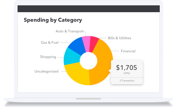Mint’s pie chart budget organization tool.
